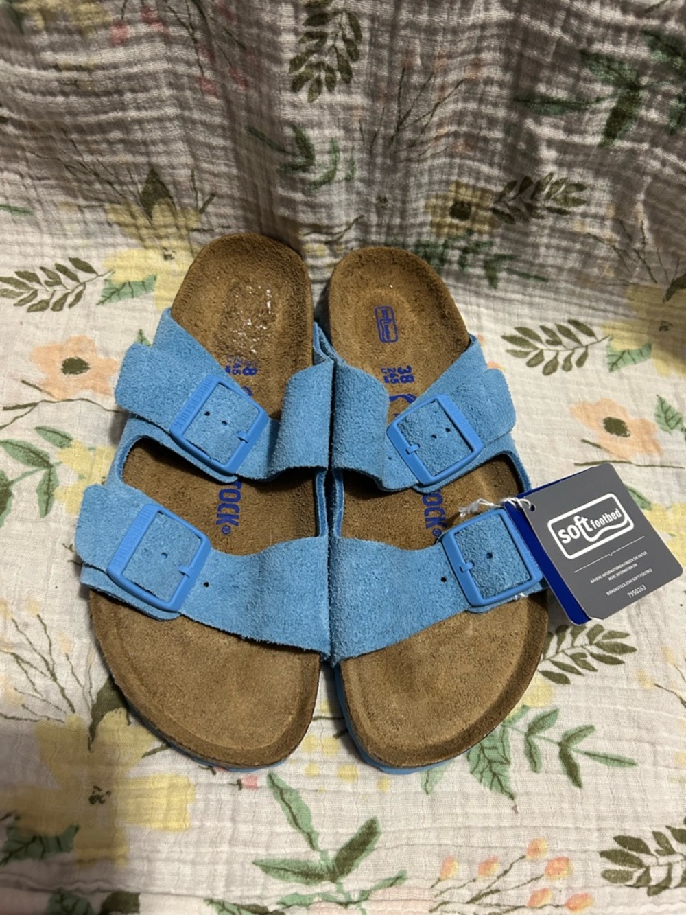 Birkenstock Arizona Sky Blue Suede Sandals